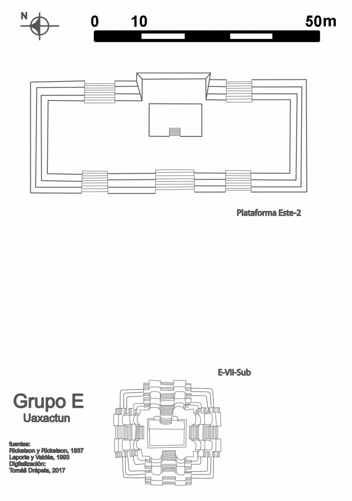 28. Excavaciones del observatorio astronómico del Grupo E, Uaxactun